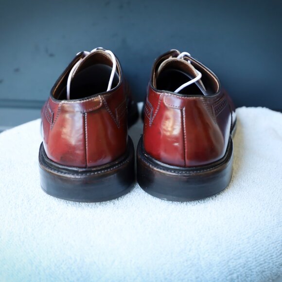 Allen Edmonds 9-D No-Model Mens Burgundy Wingtip Derby Dress Shoes - Picture 2 of 14